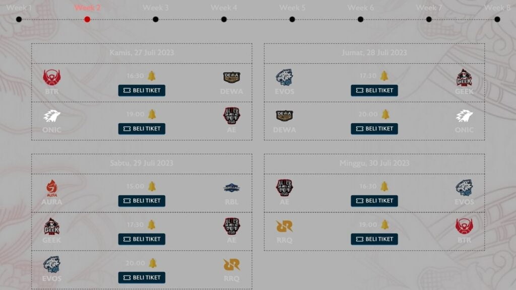 Jadwal MPL ID Week 2 Season 12